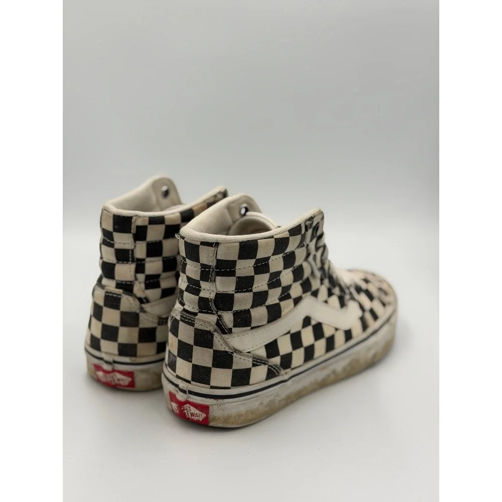 Vans Womens Black White Sk8-Hi Tapered Sneakers Checkerboard Lace Up Outdoor 7
